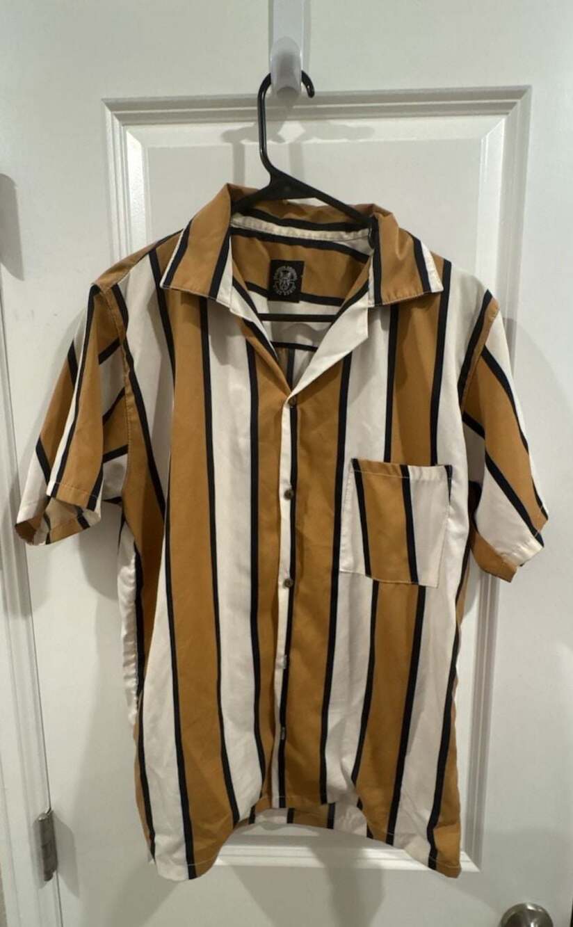 Maddox Original Striped Short Sleeve Button-Up Shirt